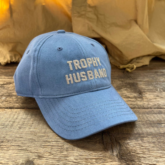 Trophy Husband Needlepoint Cap, Slate