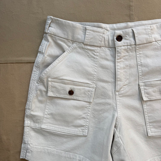 Cotton Canvas Camp Shorts, White Sand