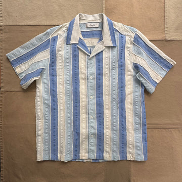 Peer Jacquard Short Sleeve Shirt, Blue/Cloud
