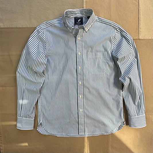 The Hull Long-Sleeve Stripe Button Down, Green