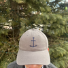 Anchor Needlepoint Cap, Grey