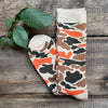 Pile Camo Crew Socks, Beige/Orange