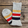Park Stripe Crew Socks, Medium Grey