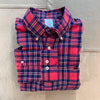 Archival Brushed Twill Plaid Shirt, Red