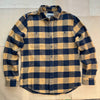 Plaid Cotton Flannel Shirt, Gold Navy