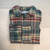 Plaid Cotton Flannel Shirt, Olive