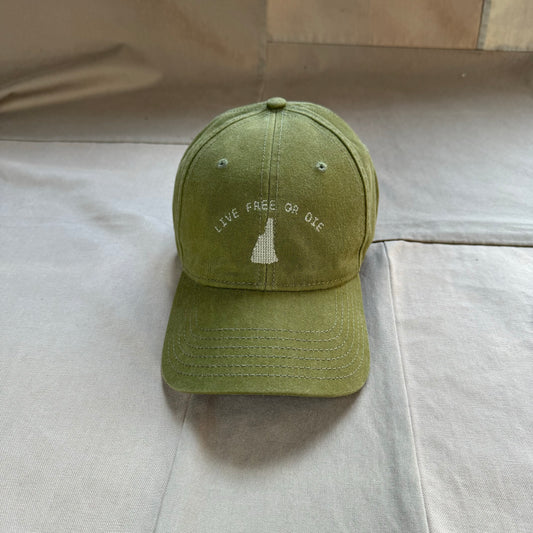 Live Free or Die Needlepoint Hat, Olive