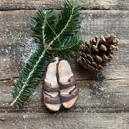 Birkenstocks Glass Ornament