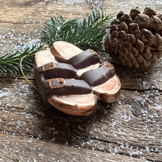 Birkenstocks Glass Ornament