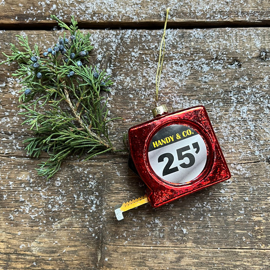 Tape Measure Glass Ornament