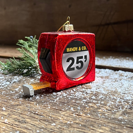 Tape Measure Glass Ornament