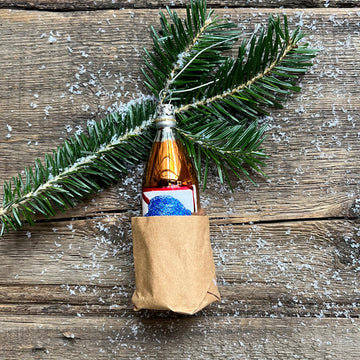 Beer In a Bag Glass Ornament