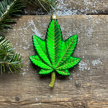 Cannabis Glass Ornament