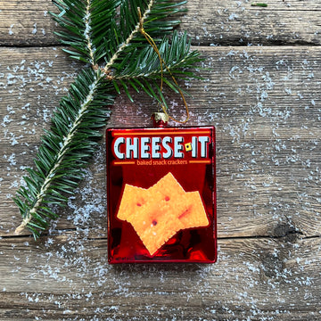 Cheese It Glass Ornament