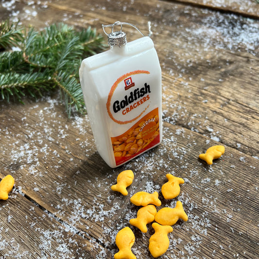 Goldfish Crackers Glass Ornament