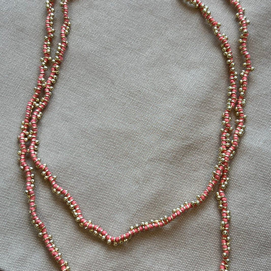 Rosemary Double Necklace, Coral