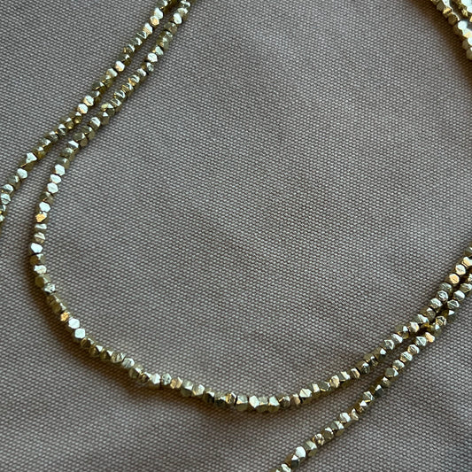 Erica Double Necklace, Faceted Gold Beads