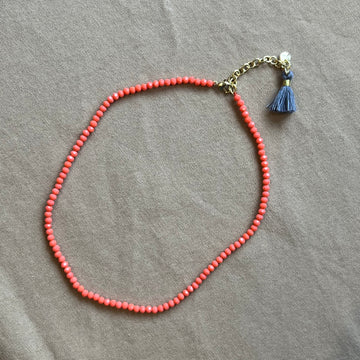 Hayden Crystal Necklace, Coral