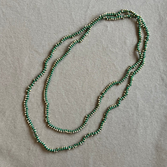 Rosemary Double Necklace, Leaf Green
