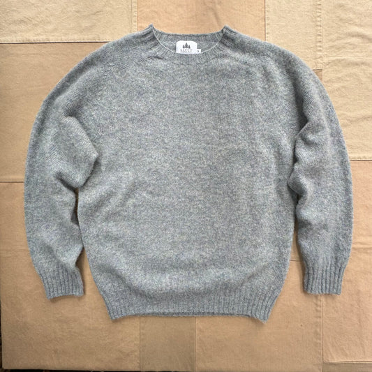 Brushed Wool Crew Sweater, Sea Pearl