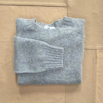 Brushed Wool Crew Sweater, Sea Pearl