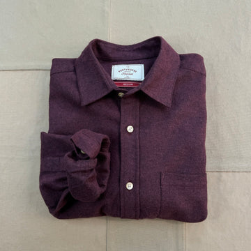 Teca Solid Flannel Shirt, Bordeaux