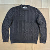 Heavyweight Patchwork Knit Sweater, Charcoal