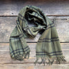 Oversized Lambswool Scarf, Olive Plaid