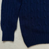 Shetland Wool Cable Crew Sweater, New Navy