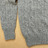 Shetland Wool Cable Crew Sweater, Medium Grey