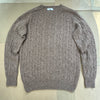 Shetland Wool Cable Crew Sweater, Nutmeg