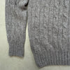 Shetland Wool Cable Crew Sweater, Nutmeg