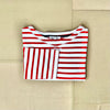 Striped Marseille Boatneck Tee, Red/Ivory