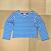 Striped Marseille Boatneck Tee, Ivory/Blue