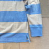 Rugby Shirt in Garment-Washed Cotton, Blue-Beige