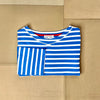 Striped Marseille Boatneck Tee, Ivory/Blue