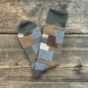 Patchwork Crew Socks, Khaki