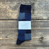 Patchwork Crew Socks, Navy