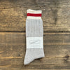 Tuck Cuff Stripe Crew Sock, Light Grey