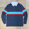 Sueded Cotton Rugby Shirt, Navy Multi