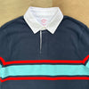 Sueded Cotton Rugby Shirt, Navy Multi