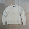 Women's Recycled Wool-Blend Crewneck Sweater, Chevron Cable: Natural