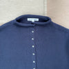 Taylor Roll Neck Cardigan in Cotton Cashmere, Navy