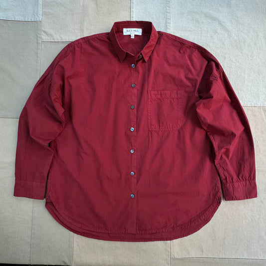 Jo Shirt in Poplin, Maroon