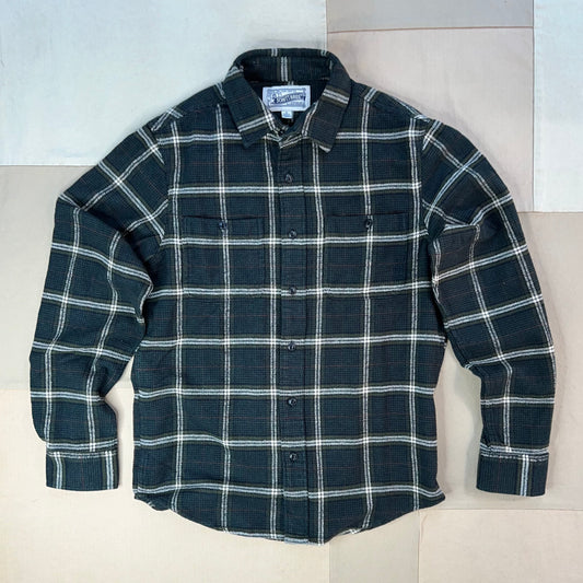 Plaid Cotton Flannel Shirt, Hunter Green