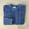 Stonewashed Patchwork Cotton Sweater, Navy