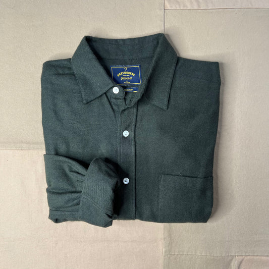 Teca Solid Flannel Shirt, Forest Green