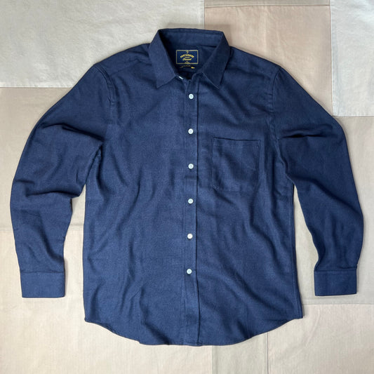 Teca Solid Flannel Shirt, Navy