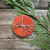 Leather MA Coasters, Chestnut