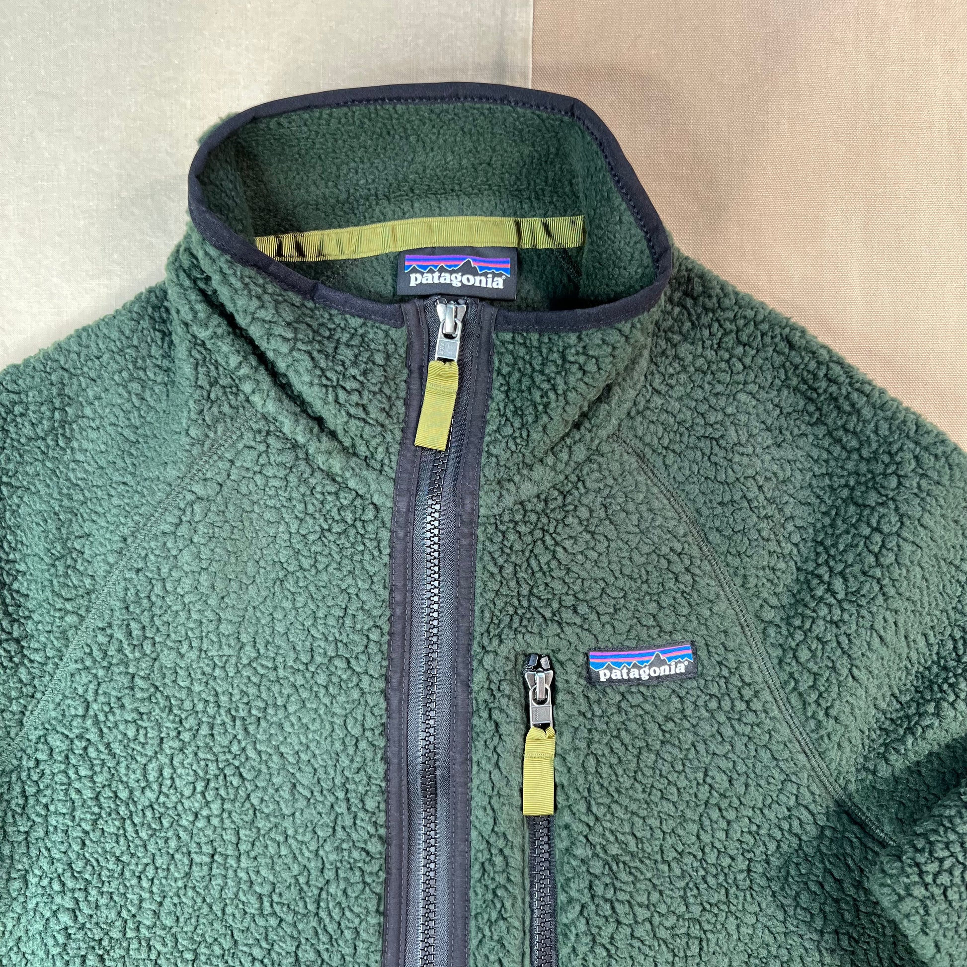 Men's Retro Pile Jacket, Old Growth Green – SAULT New England Men's Retro Pile Jacket, Old Growth Green – SAULT New England